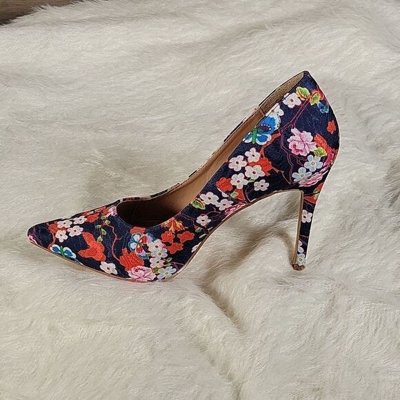 Penny Loves Kenny Blue Floral High Heels Sz 10M - Picture 3 of 9